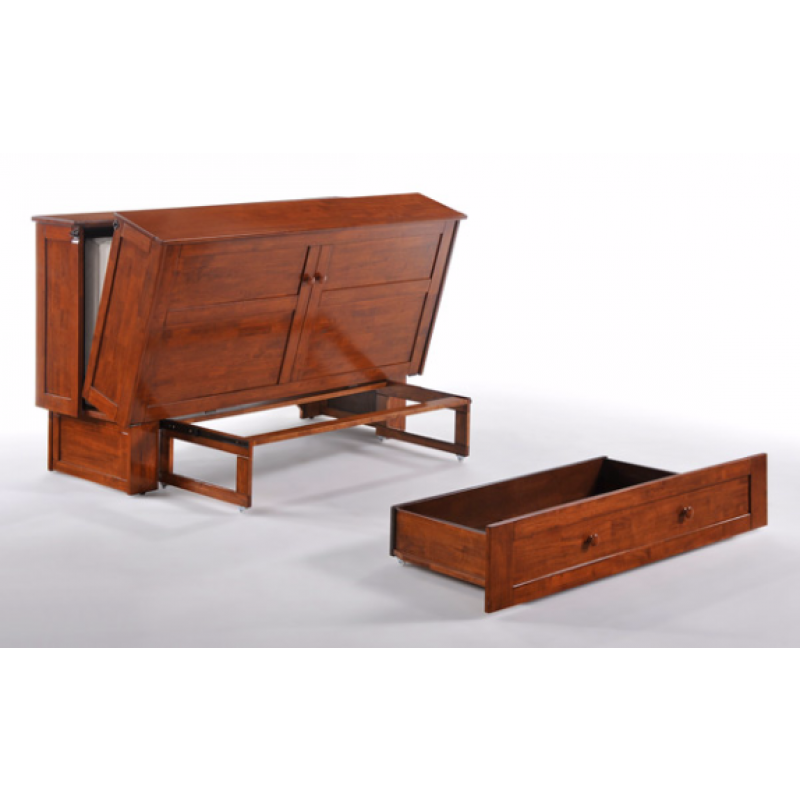 Night And Day Clover Cherry Cabinet Bed, Folding Twin Bed In Cabinet