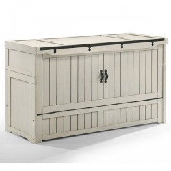 Night and Day Murphy Cube Queen Vintage White Cabinet Bed