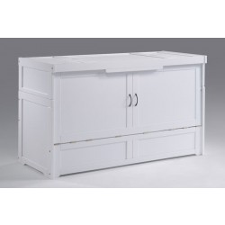 Night and Day Murphy Cube Queen White Cabinet Bed