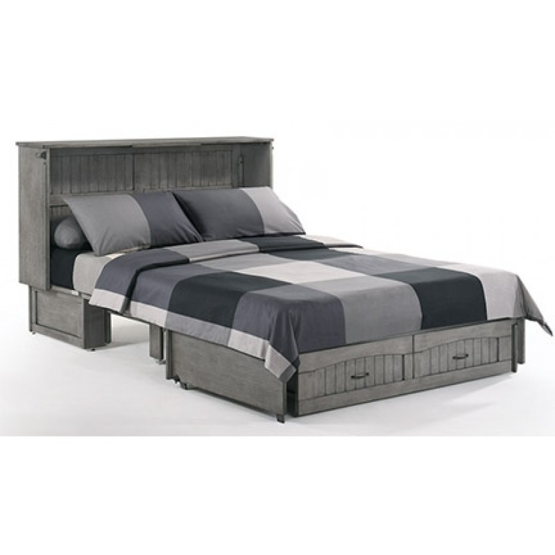 Rustic Grey Cabinet Bed Open