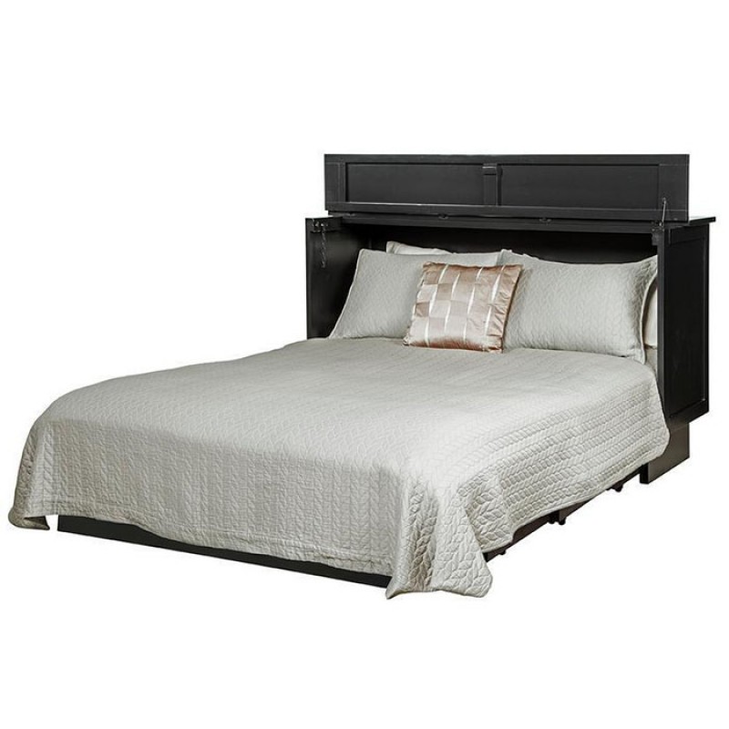 Arason Essex Queen Black Murphy Cabinet Bed Open