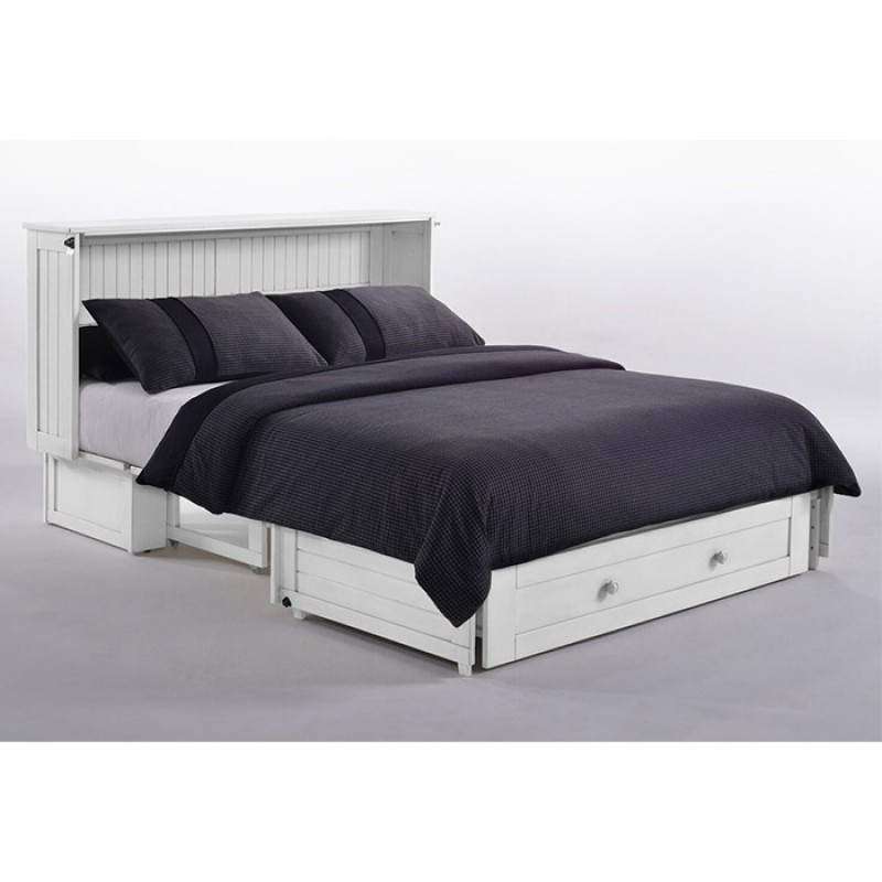 Daisy White Cabinet Murphy Bed Open