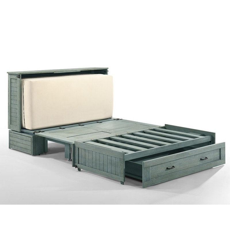 Night and Day Poppy Antique Blue Murphy Cabinet Bed Base