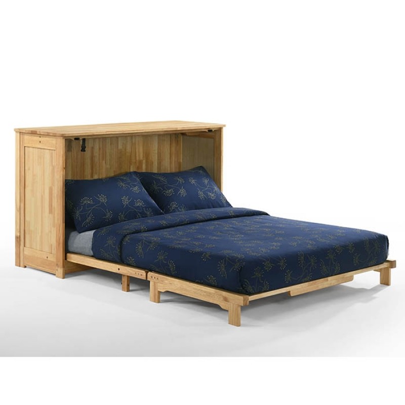 Night and Day Orion Natural Murphy Cabinet Bed Full Open
