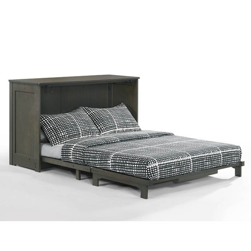 Night and Day Orion Stonewash Murphy Cabinet Bed Ful Open