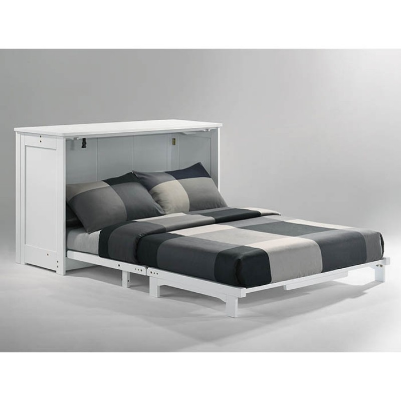 Night and Day Orion White Murphy Cabinet Bed Full Open