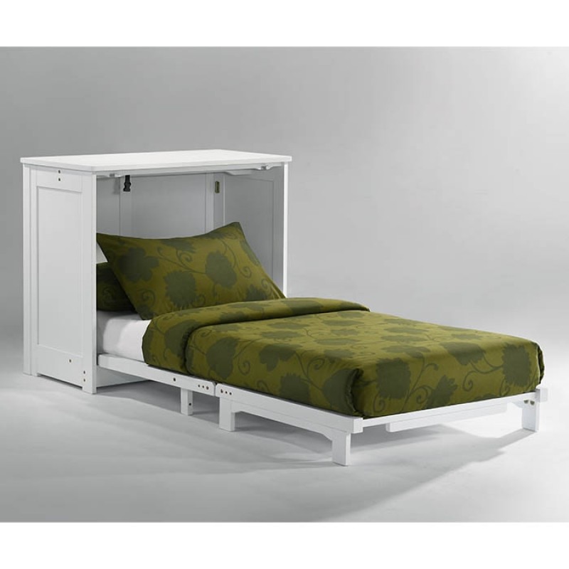 Night and Day Orion White Murphy Cabinet Bed Twin Open
