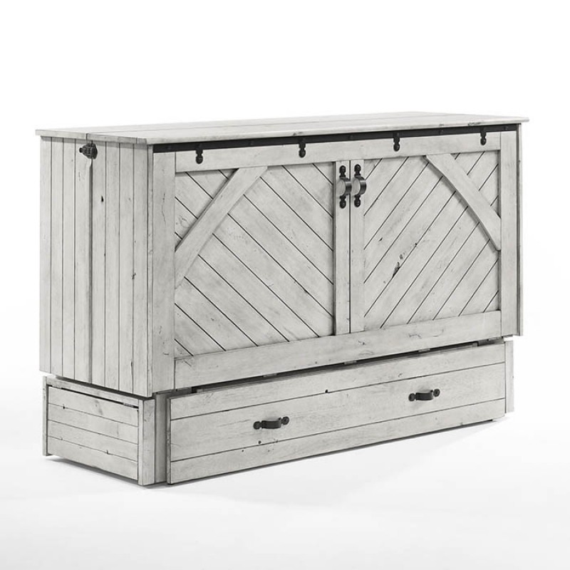 Night and Day Ranchero Vintage White Murphy Cabinet Bed