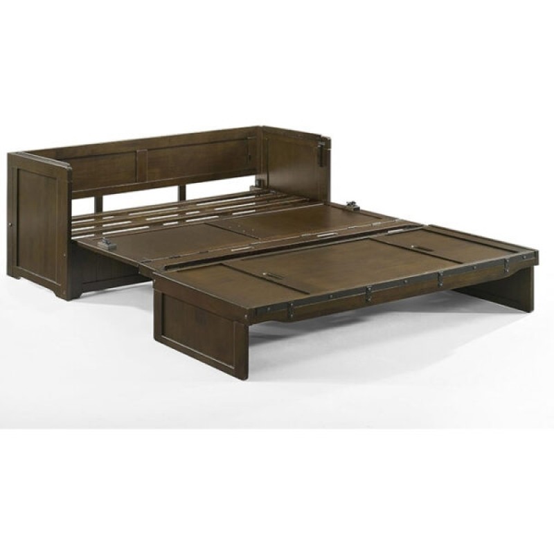 Night and Day Murphy Cube Queen Rustic Brown Cabinet Bed Base