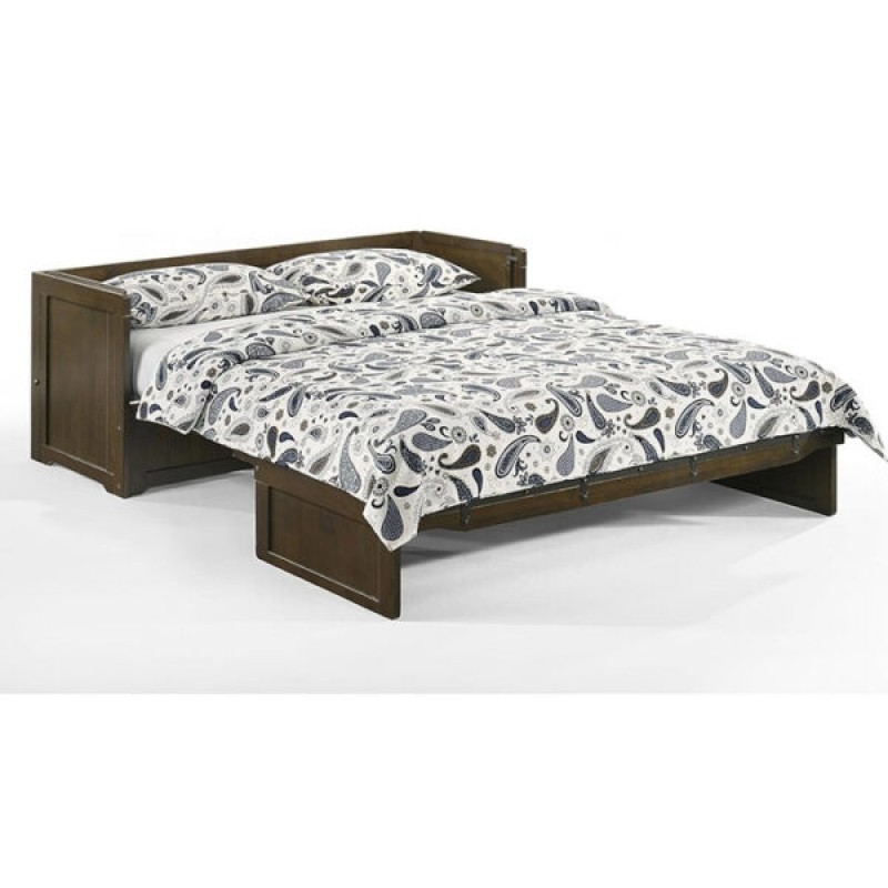 Night and Day Murphy Cube Queen Rustic Brown Cabinet Bed Made