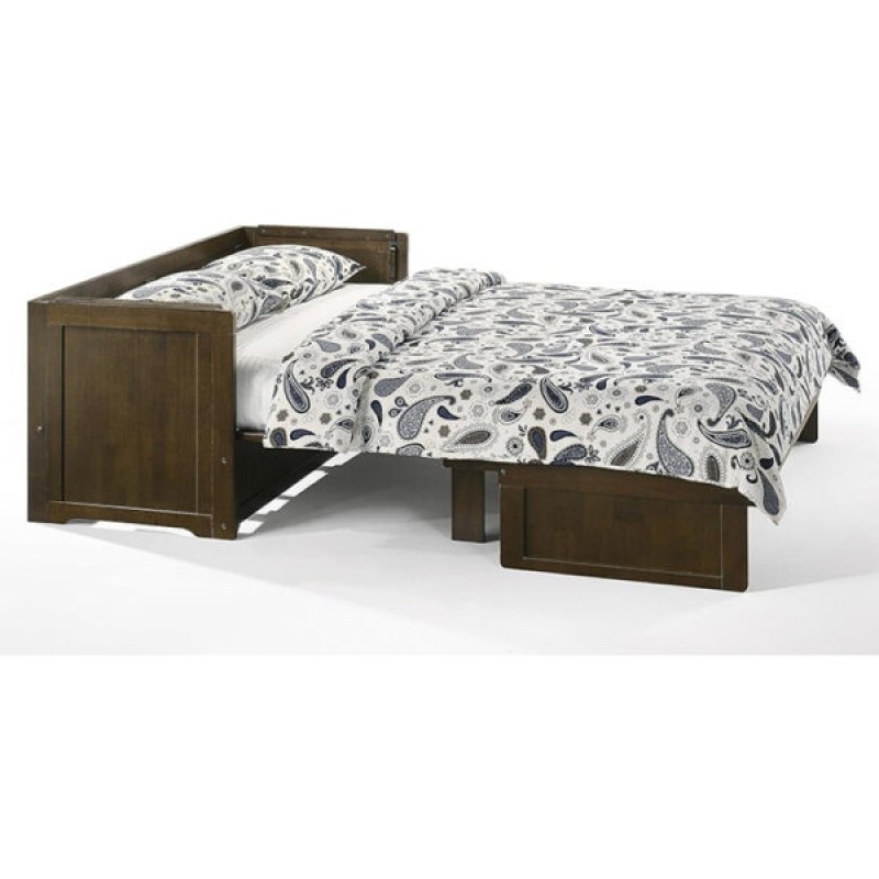 Night and Day Murphy Cube Queen Rustic Brown Cabinet Bed Side