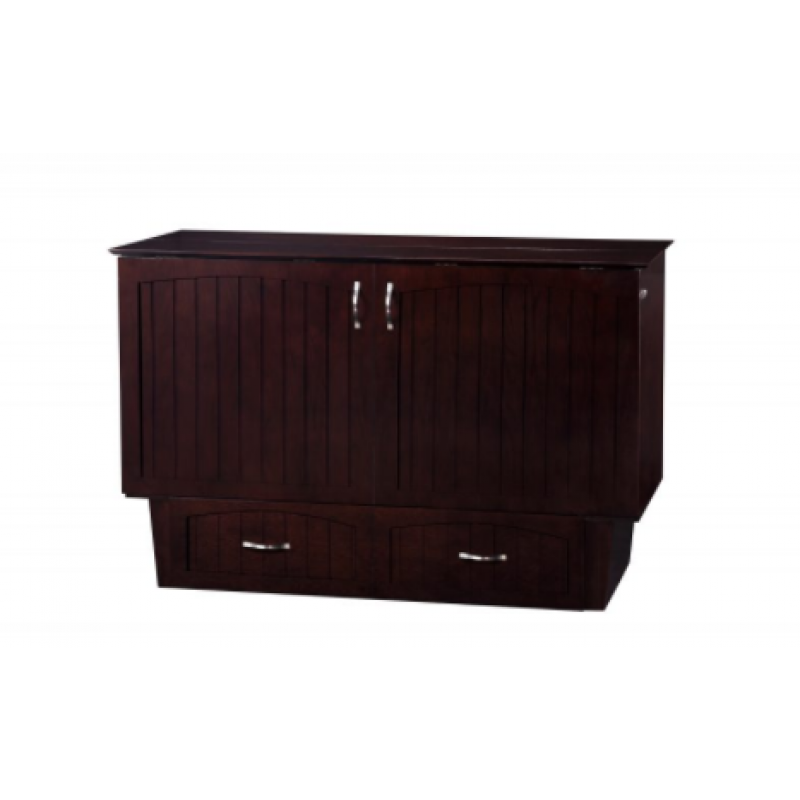 Folded Up Atlantic Nantucket Murphy Queen Espresso Cabinet Bed